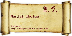 Marjai Ibolya névjegykártya